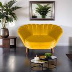 Sofá 2 Lugares Namoradeira  Pétala Para Sala Pés Palito Velud