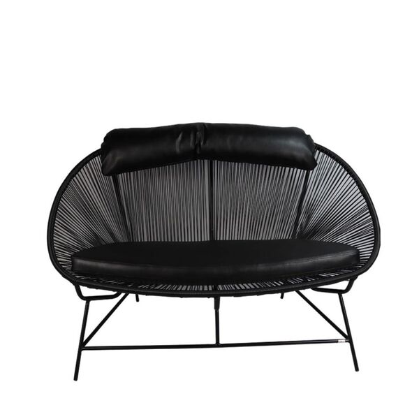 Sofá 2 Lugares Namoradeira Acapulco Preto 140x88x90cm