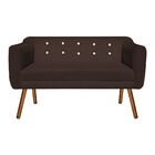 Sofá 2 Lugares Namoradeira Com Strass Julia Pé Palito Castanh