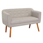 Sofá 2 Lugares Namoradeira Com Strass Julia Pé Palito Castanh