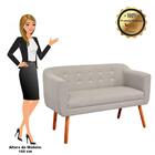 Sofá 2 Lugares Namoradeira Com Strass Julia Pé Palito Castanh