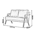 Sofá 2 Lugares Namoradeira Corino Mona Luxo Cinza