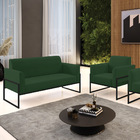 Sofá 2 Lugares Namoradeira E Poltrona Marisa Industrial Alta