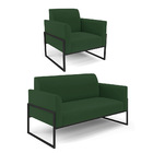 Sofá 2 Lugares Namoradeira E Poltrona Marisa Industrial Alta