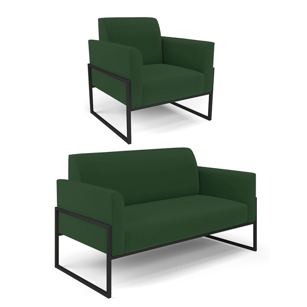 Sofá 2 Lugares Namoradeira E Poltrona Marisa Industrial Alta