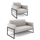 Sofá 2 Lugares Namoradeira E Poltrona Marisa Industrial Alta