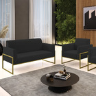 Sofá 2 Lugares Namoradeira E Poltrona Marisa Industrial Alta