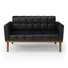 Sofá 2 Lugares Namoradeira Elisa Base Madeira Castanho Sintét