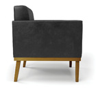 Sofá 2 Lugares Namoradeira Elisa Base Madeira Castanho Sintét