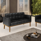 Sofá 2 Lugares Namoradeira Elisa Base Madeira Castanho Sintét