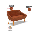 Sofá 2 Lugares Namoradeira Giovana Pé Palito Castanho Sintéti