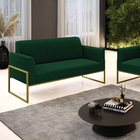 Sofá 2 Lugares Namoradeira Industrial Alta Dourado Marisa Bou