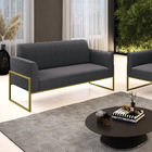 Sofá 2 Lugares Namoradeira Industrial Alta Dourado Marisa Bou