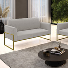Sofá 2 Lugares Namoradeira Industrial Alta Dourado Marisa Bou