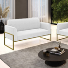Sofá 2 Lugares Namoradeira Industrial Alta Dourado Marisa Bou