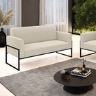 Sofá 2 Lugares Namoradeira Industrial Alta Preto Marisa Boucl