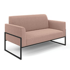 Sofá 2 Lugares Namoradeira Industrial Alta Preto Marisa Boucl