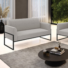 Sofá 2 Lugares Namoradeira Industrial Alta Preto Marisa Boucl