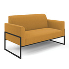 Sofá 2 Lugares Namoradeira Industrial Alta Preto Marisa Boucl