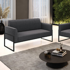 Sofá 2 Lugares Namoradeira Industrial Alta Preto Marisa Boucl