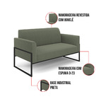 Sofá 2 Lugares Namoradeira Industrial Alta Preto Marisa Boucl