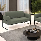 Sofá 2 Lugares Namoradeira Industrial Alta Preto Marisa Boucl