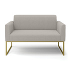 Sofá 2 Lugares Namoradeira Industrial Dourado Marisa Bouclê C