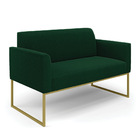 Sofá 2 Lugares Namoradeira Industrial Dourado Marisa Bouclê D