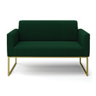 Sofá 2 Lugares Namoradeira Industrial Dourado Marisa Bouclê D