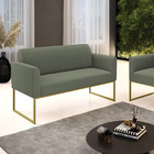 Sofá 2 Lugares Namoradeira Industrial Dourado Marisa Bouclê D