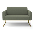 Sofá 2 Lugares Namoradeira Industrial Dourado Marisa Bouclê D