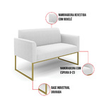 Sofá 2 Lugares Namoradeira Industrial Dourado Marisa Bouclê D