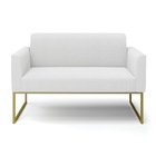 Sofá 2 Lugares Namoradeira Industrial Dourado Marisa Bouclê D