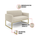 Sofá 2 Lugares Namoradeira Industrial Dourado Marisa Bouclê D
