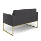 Sofá 2 Lugares Namoradeira Industrial Dourado Marisa Bouclê D