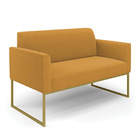 Sofá 2 Lugares Namoradeira Industrial Dourado Marisa Bouclê M