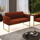 Sofá 2 Lugares Namoradeira Industrial Dourado Marisa Bouclê T