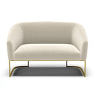 Sofá 2 Lugares Namoradeira Industrial Dourado Stella Bouclê D