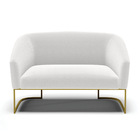 Sofá 2 Lugares Namoradeira Industrial Dourado Stella Bouclê D