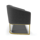 Sofá 2 Lugares Namoradeira Industrial Dourado Stella Bouclê D