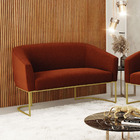 Sofá 2 Lugares Namoradeira Industrial Dourado Stella Bouclê D