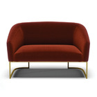 Sofá 2 Lugares Namoradeira Industrial Dourado Stella Bouclê D