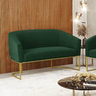 Sofá 2 Lugares Namoradeira Industrial Dourado Stella Bouclê D