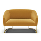 Sofá 2 Lugares Namoradeira Industrial Dourado Stella Bouclê D