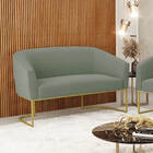 Sofá 2 Lugares Namoradeira Industrial Dourado Stella Bouclê D