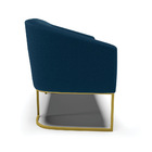 Sofá 2 Lugares Namoradeira Industrial Dourado Stella Bouclê D