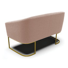 Sofá 2 Lugares Namoradeira Industrial Dourado Stella Bouclê R