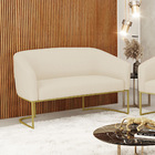 Sofá 2 Lugares Namoradeira Industrial Dourado Stella Linho Be