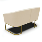 Sofá 2 Lugares Namoradeira Industrial Dourado Stella Linho Be