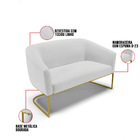 Sofá 2 Lugares Namoradeira Industrial Dourado Stella Linho Ci